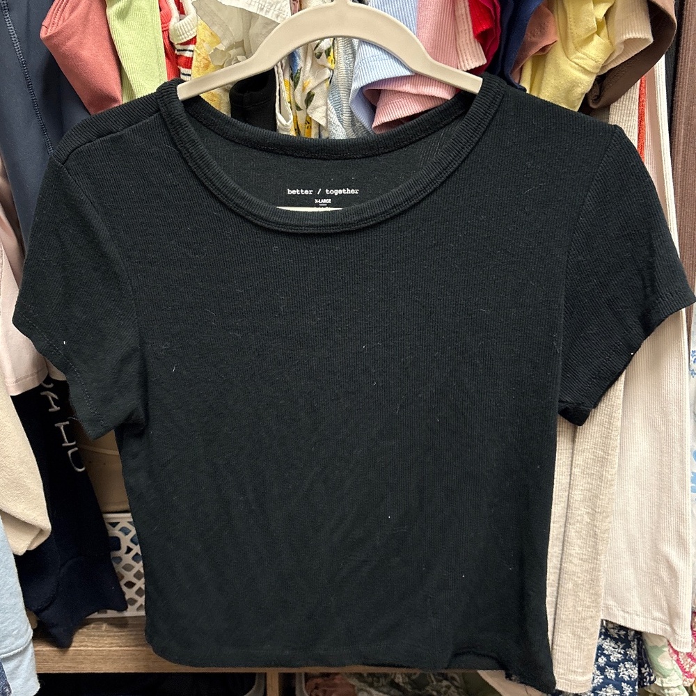 Black Crew Neck Basic Tee - image 1